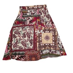 Vintage Gunit Fashions Floral Paisley Patchwork A-Line Skirt Size M